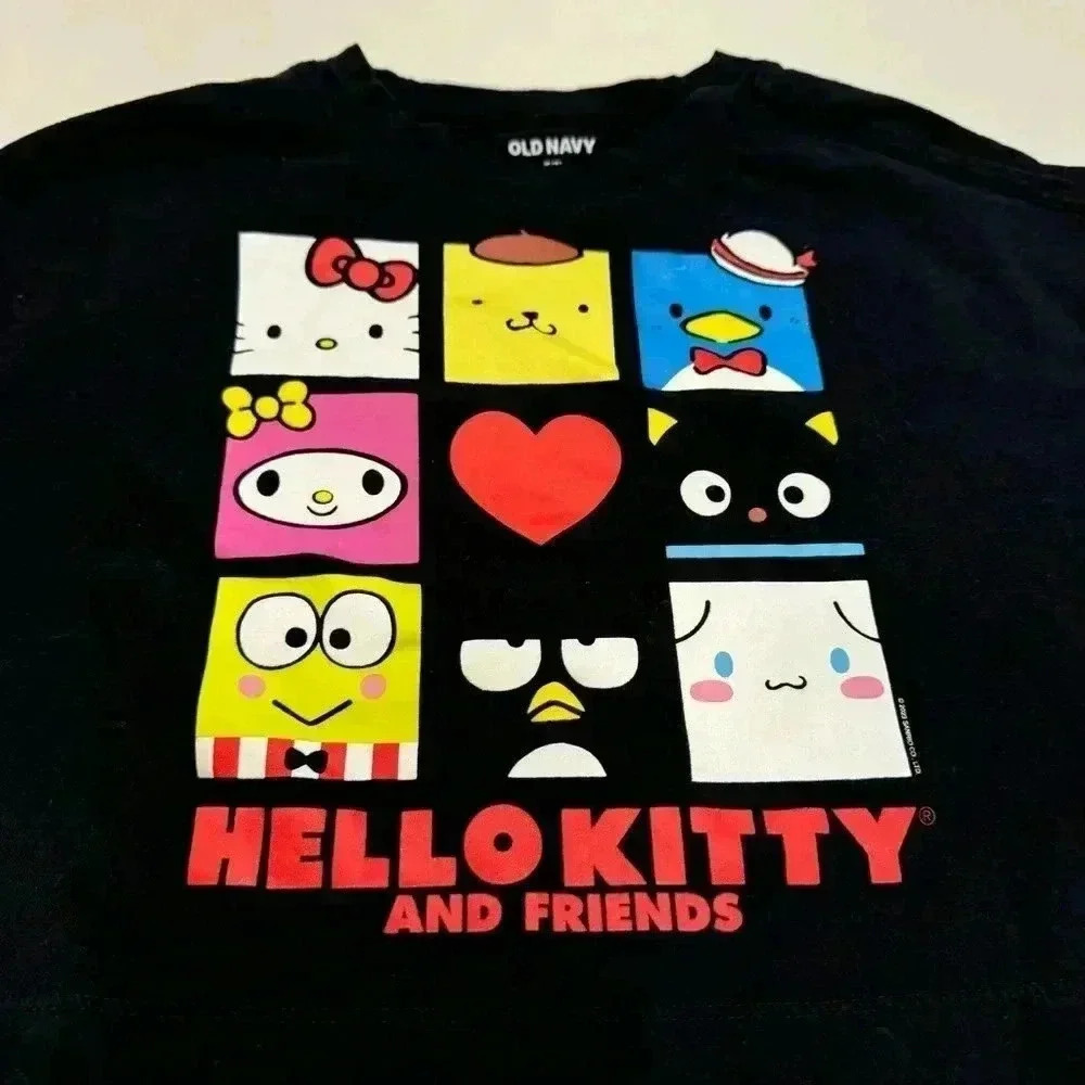 Old navy hello kitty & friends girls black long sleeve graphic tee shirt sz M-8 - Picture 7 of 7